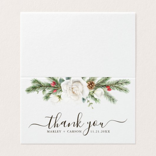 Pin rustique vert Boho Mariage plié Merci (Outside Unfolded)