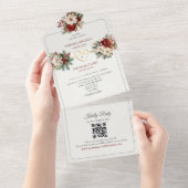 Pin Rustique Vert Rouge Mariage Invitations (Déchirure)