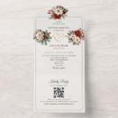 Pin Rustique Vert Rouge Mariage Invitations (À l'intérieur)