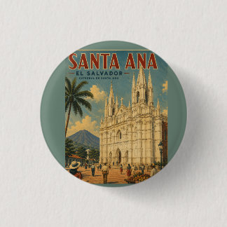 Pin  Santa Ana, El Salvador  Retro poster Ronde Button 3,2 Cm