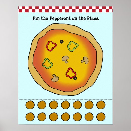 Pin the Pepperoni on the Pizza Game Poster (Voorkant)