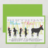 Pin the Tail on the Donkey Birthday Invitation (Devant / Derrière)