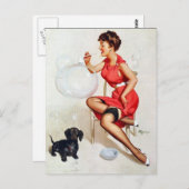 Pin-up blaasbaar Briefkaart (Voorkant / Achterkant)