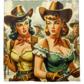 Pin-up Cowgirls Douchegordijn (Voorkant)
