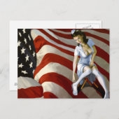 pin-up des années 40, carte postale (Devant / Derrière)