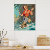 Pin-Up Fly Fishing Art Poster (Keuken)