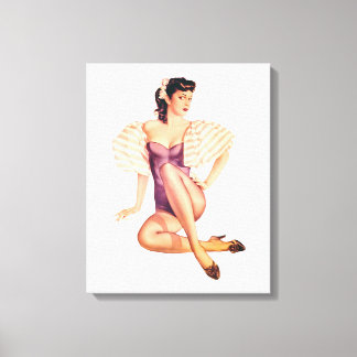Pin Up Girl #11 @ GarysRetroGarage Canvas Afdruk