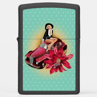 Pin-up Girl and Vintage Car - Electronics Bag Busi