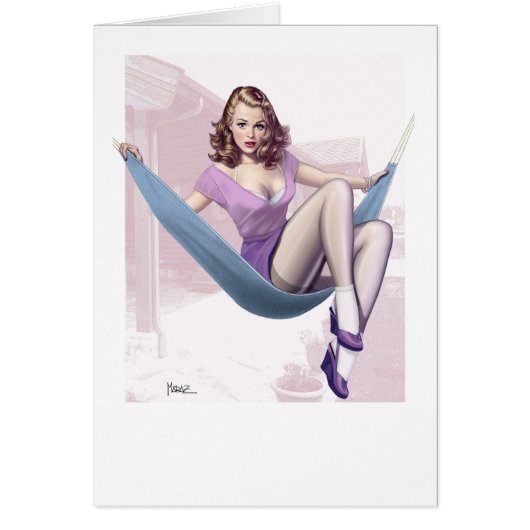 Pin-up Girl avec carte d'Arrière - plan urbain (Devant)