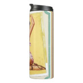 Pin-up girl  bikini thermosbeker (Geroteerd rechts)