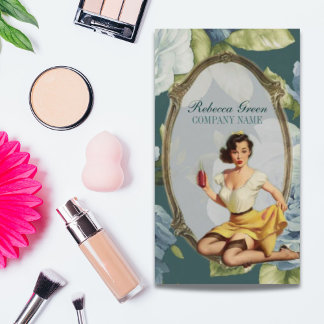 Pin Up Girl Cosmetoloog Hair makeup kunstenaar Visitekaartje