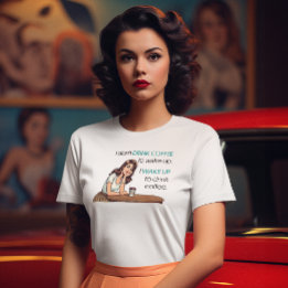 Pin-up Girl - Ik word wakker om koffie te Drinken Tri-Blend Shirt