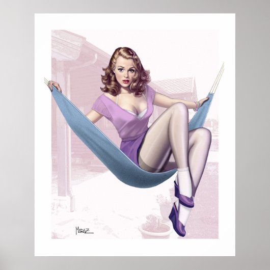 Pin-Up Girl Illustration Poster (Devant)