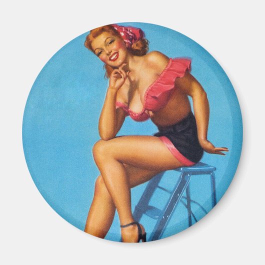 Pin-up-Girl-koelkast Magnet Magneet (Voorkant)