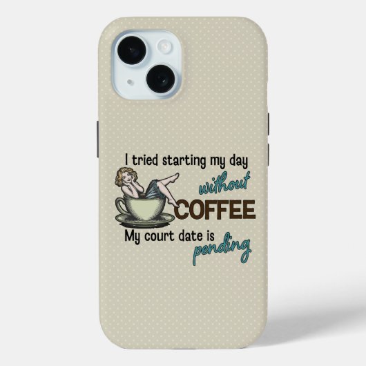 Pin-up Girl Koffieverslaafde Case-Mate iPhone Case (Achterkant)