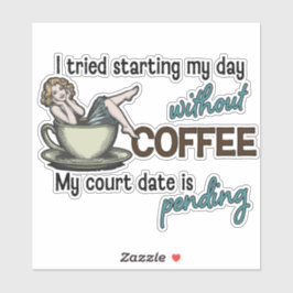 Pin-up Girl Koffieverslaafde Sticker