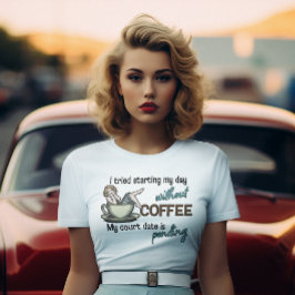 Pin-up Girl Koffieverslaafde T-shirt
