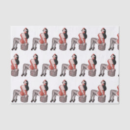 Pin Up Girl op banden Tissuepapier