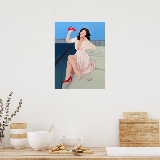 Pin-up Girl, Ouch, het maakt het moeilijk. (poster Poster (Keuken)