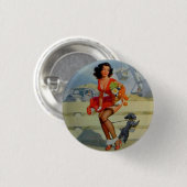 PIN UP GIRL Pinback Button (Voorkant /achterkant)