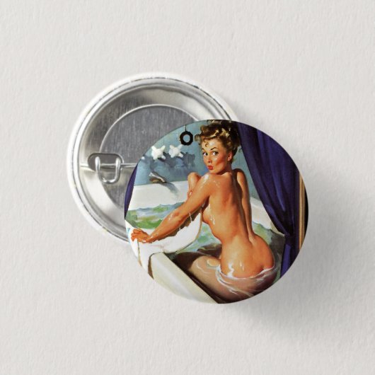  PIN-UP GIRL PINBACK BUTTON (Voorkant /achterkant)