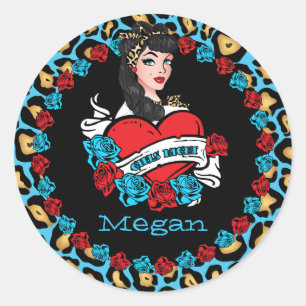 Pin-up Girl, Rock-a-Billy, party Stickers