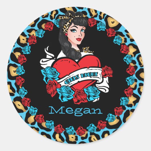 Pin-up Girl, Rock-a-Billy, Stickers Party (Devant)