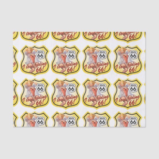 Pin Up Girl Route 66 Tissuepapier (Voorkant)