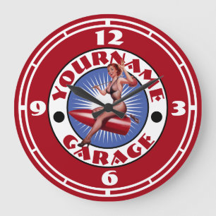  Pin-Up Girl Sjabloon Grote klok