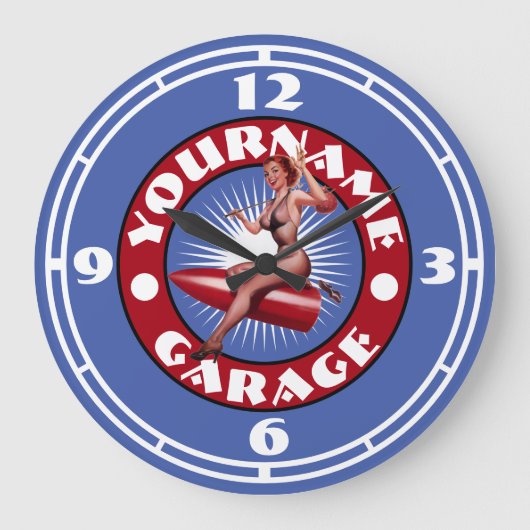  Pin-Up Girl Sjabloon Grote klok (Voorkant)