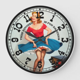 Pin-Up Girl Wall Clock Grote Klok