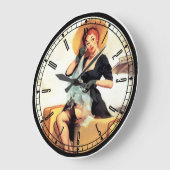 Pin-Up Girl Wall Clock Grote Klok (Hoek)