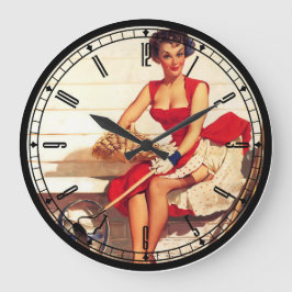 Pin-Up Girl Wall Clock Grote Klok
