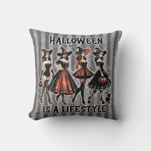 Pin-Up Halloween Witch Tweezijdige Print Kussen