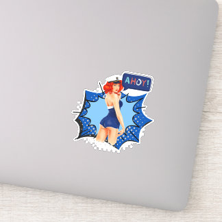  Pin Up Meisje, Ahoy Sailor Sticker
