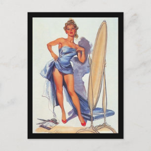 Pin-up meisje ansichtkaart uit de jaren 50 briefkaart