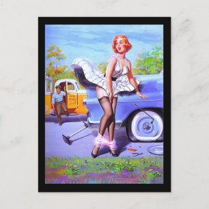 Pin-up meisje ansichtkaart uit de jaren 50 briefkaart