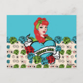 Pin-up meisje, dank je kaarten (Achterkant)