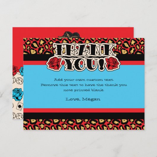 Pin-up meisje, dank je kaarten (Voorkant / Achterkant)