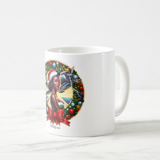 Pin-up Meisje Kerstmis Mok (Voorkant rechts)