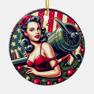 Pin-up Meisje Kerstmis Ornament