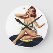 Pin-up-meisje op record