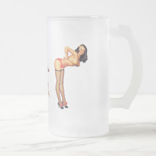 Pin-Up Meisjes Cadeau koffiekop Matglas Bierpul