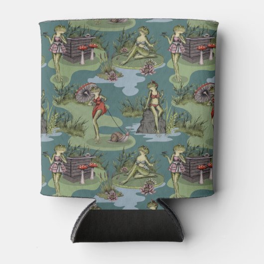 pin-up-meisjes kikkers blikjeskoeler (Voorkant)