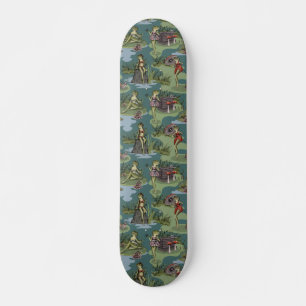 pin-up-meisjes kikkers skateboard