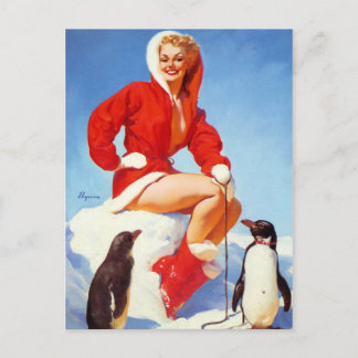 Pin-up met Briefkaart van Penguins
