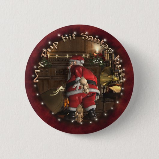 Pin-up op kerstfeestfeest ronde button 5,7 cm (Voorkant)
