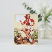 Pin-up ophalen briefkaart (Staand voorkant)