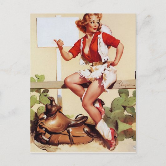Pin-up ophalen briefkaart (Voorkant)