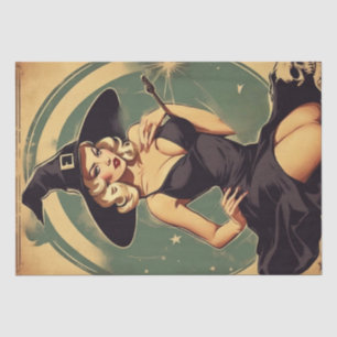 Pin-up optie: Retro Witch Decoupage Tissuepapier